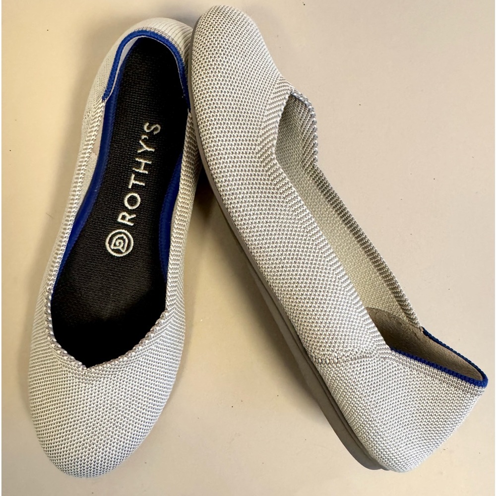 Rothy’s The flat Light Grey Round Toe knit ballet Flats Women’s Sz 7.5